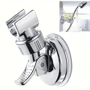Universal Suction Cup Shower Head Holder - No Drill Adjustable Bracket  Renter Friendly & Waterproof  Perfect Height for Kids & Pets  Strong Grip Wall Mount
