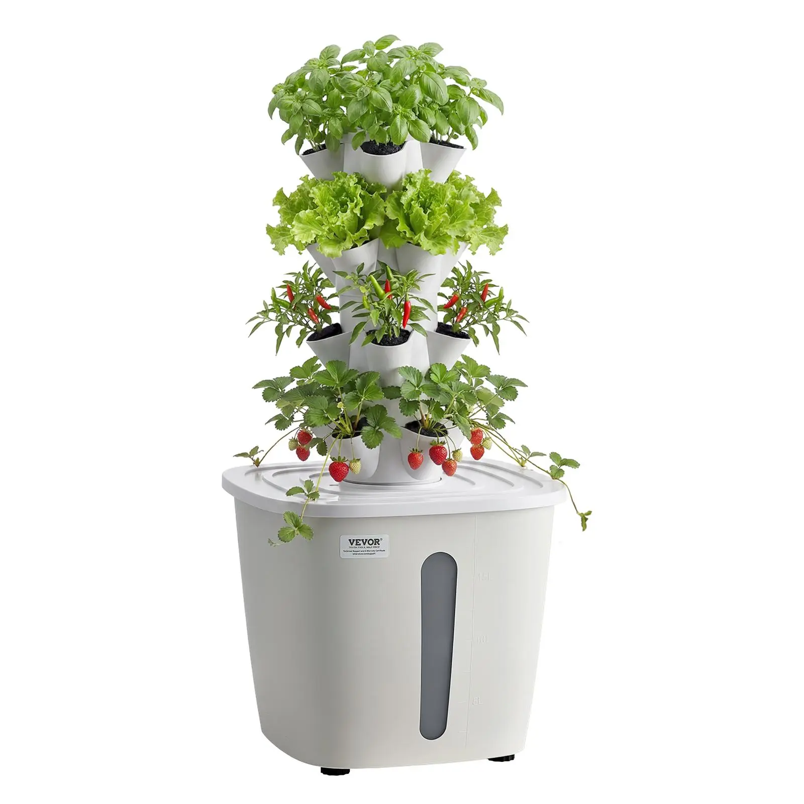 【SummerFinds】VEVOR Hydroponic Tower, 20 Pods 4 Tiers Hydroponics Growing System Kit, Vertical Home Hydronic Garden with 20L Water Tank & Pump, Planter Plants Germination Kit for Indoor Herbs, Fruits, Vegetables