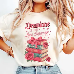 Dramione Shirt, Dramione is My Love Language Quote Design Shirt, Draco and Hermione Fanart Sublimation Shirt, Fantasy Romance Bookish Shirt