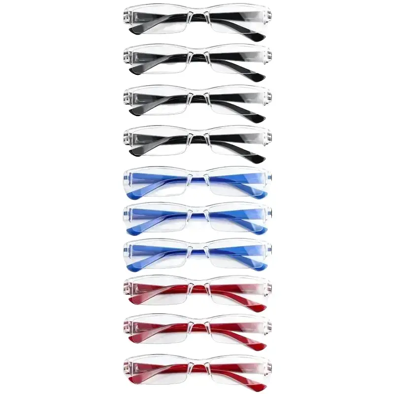 10pcs ultra-light Japanese-style popular reading glasses, integrated multi-piece set for elderly, universal reading glasses, family set portable magnifying glasses