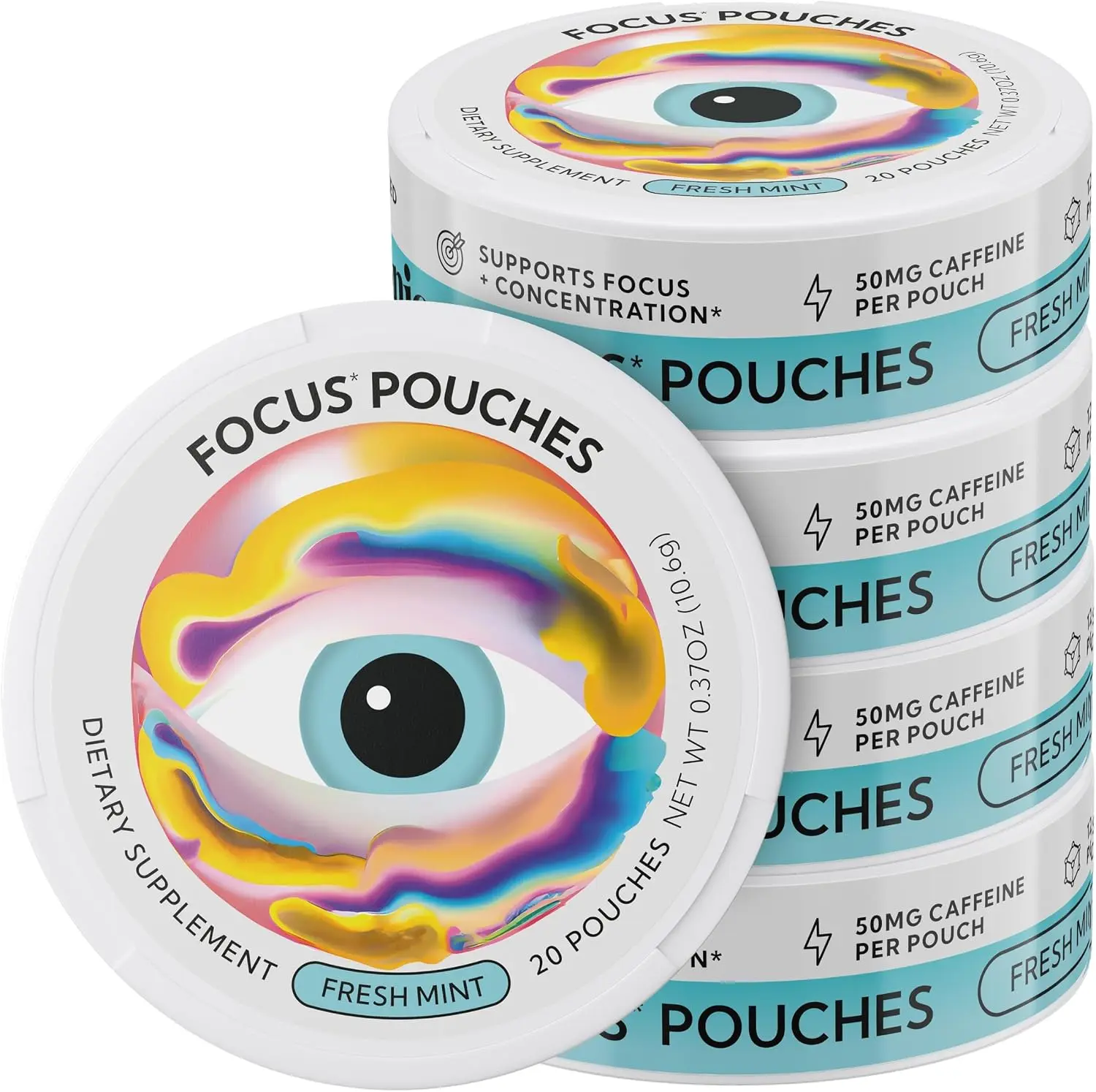 Focus Pouches - Caffeine Paired with Nootropics for Sharp Focus, Smooth Energy and Enhanced Cognition. Nicotine-Free, No Jitters or Crash. Better for you.