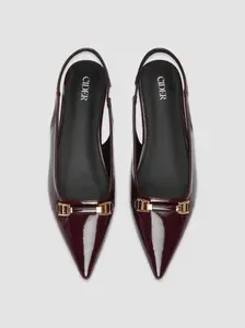 BUCKLE POINTED TOE SLINGBACK FLATS