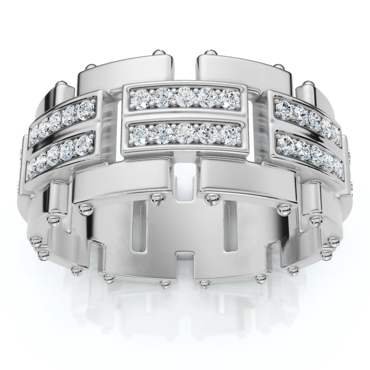 3/4Ct Men's Round Cut Diamond 10MM Wide Ring Wedding Band 10k Gold Lab Grown
