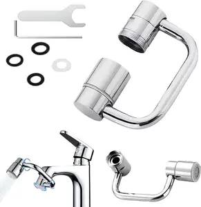 1080° rotating faucet extender with adjustable arm for sink faucet aerator e aerator extender xtension—dual spray modes, suitable for kitchen and bathroom rotating faucet accessories, full-angle control, multifunctional and durable all-angle control stain