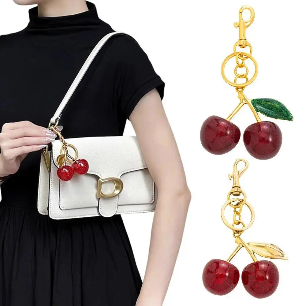Multi-Color Cherry Pendant Keychain for Women, Y2K Chic Lightweight Bag Charm, Fashion Accessory for Handbags & Backpacks Daily Carry, Keychains For Women
