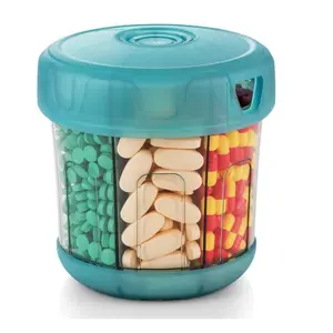 Extra Large Supplement Organizer with XL 7 Large Compartments,  Soft Lid Easy to Load and to Use Pill Dispenser, 1 Month Jumbo Vitamin Holder Medicine Storage