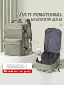 Unisex Vacuum Compression Backpack, Business Travel Multi-Functional Laptop Bag, Large Capacity, Waterproof, Outdoor Hiking, Essential Travel Gear