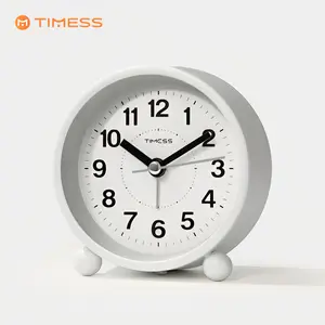 TIMESS Modern Bubble Analog Mini Alarm Clock, Large Digital Display, Minimalist Desktop Decoration, Silent Bedside Clock for Bedroom and Desk