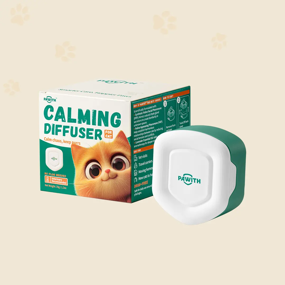 PAWITH Cat Pheromone Calming Diffuser (1 Box/35g)  For Travel and Cat in Cars,No need to plug in , Help reduce Cat Scratching , Stop Cat Marking and Spraying Behavior & Cat Fighting,Ideal for cat travel, vet visits, and car rides.
