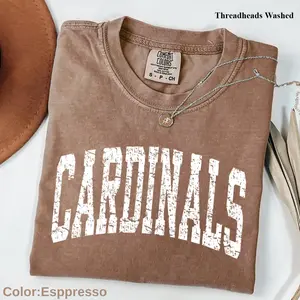 Comfort Colors Cardinals Distressed Mascot Shirt, Cardinals High School Mascot Tee, Cardinals Team Shirt, Cardinals Retro Team Pride Shirt Top Womenswear Gift for Her