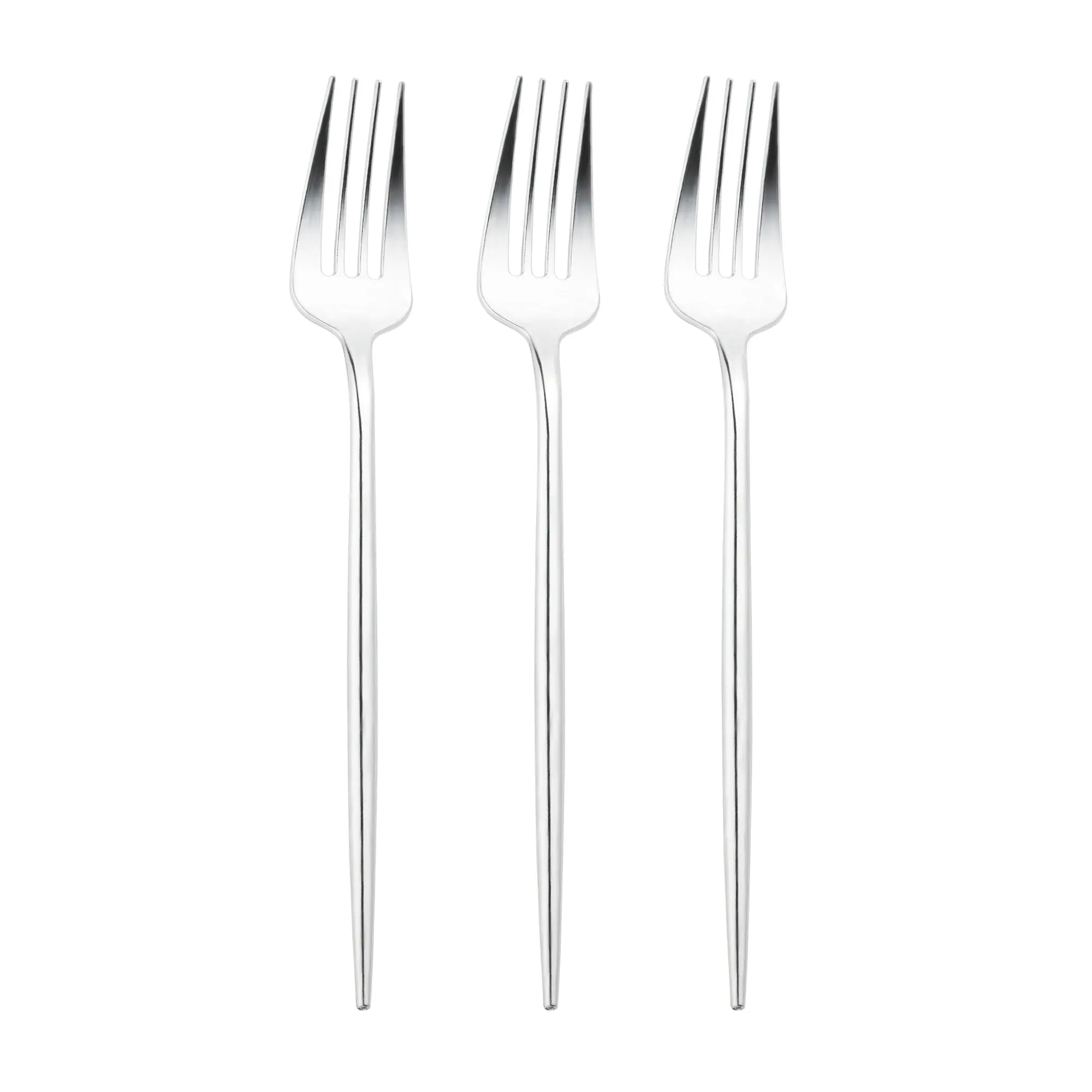 Shiny Silver Moderno Disposable Plastic Dinner Forks
