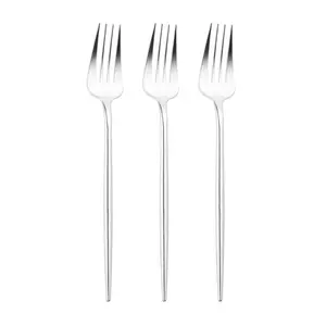 Shiny Silver Moderno Disposable Plastic Dinner Forks