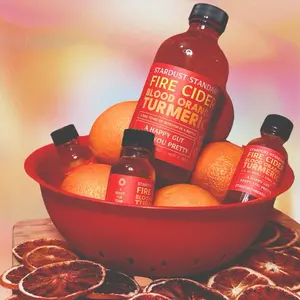 Organic Fire Cider Blood Orange Turmeric Probiotic Shots for Gut & Immunity