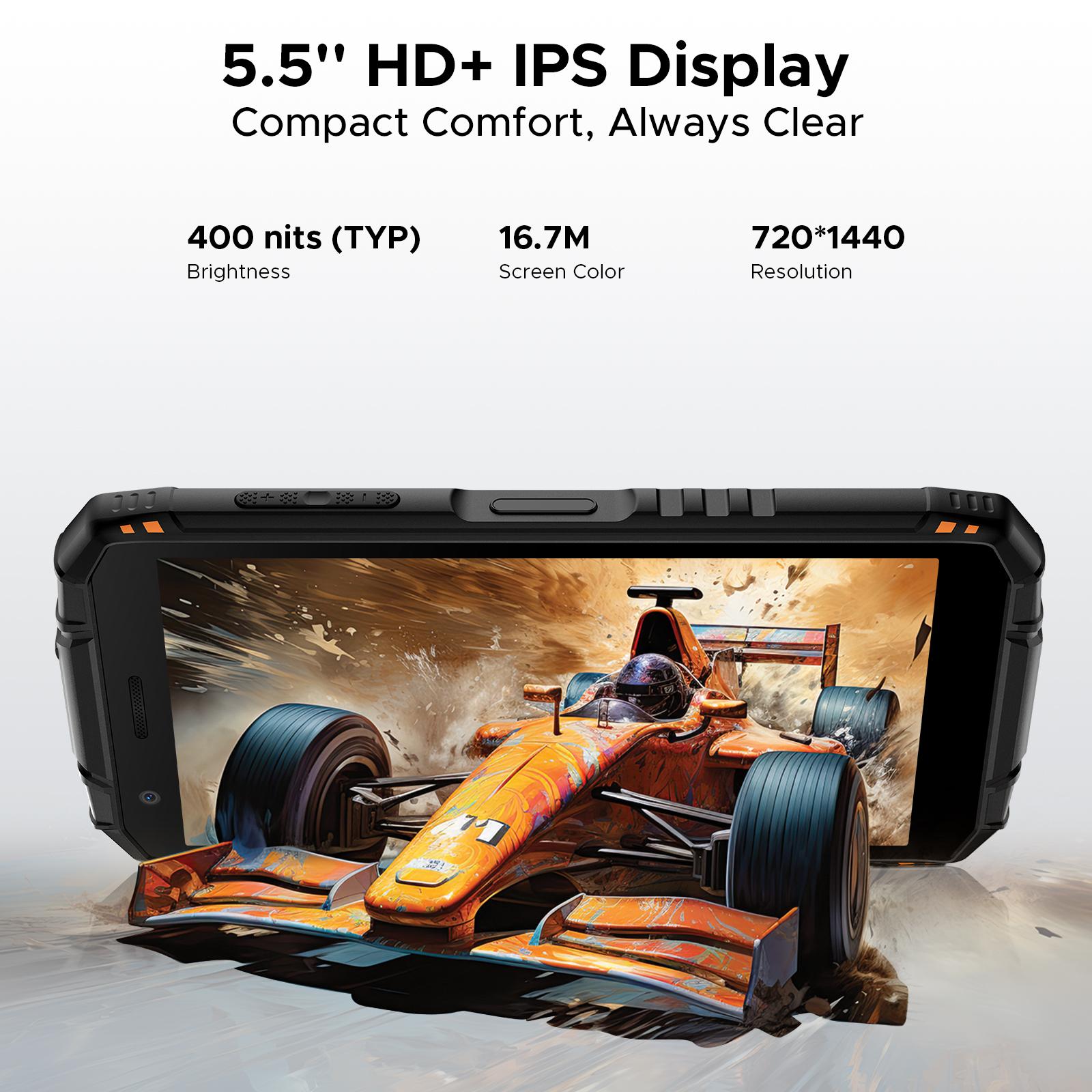 DOOGEE Fire 3 Android 15 Rugged Phone Unlocked,8350mAh Battery,12GB+64GB/2TB,Octa Core Rugged Smartphone,5.5" IPS HD+ Display,13MP+8MP,IP68 Waterproof Cell Phone,Face Unlock,NFC/T-Mobile