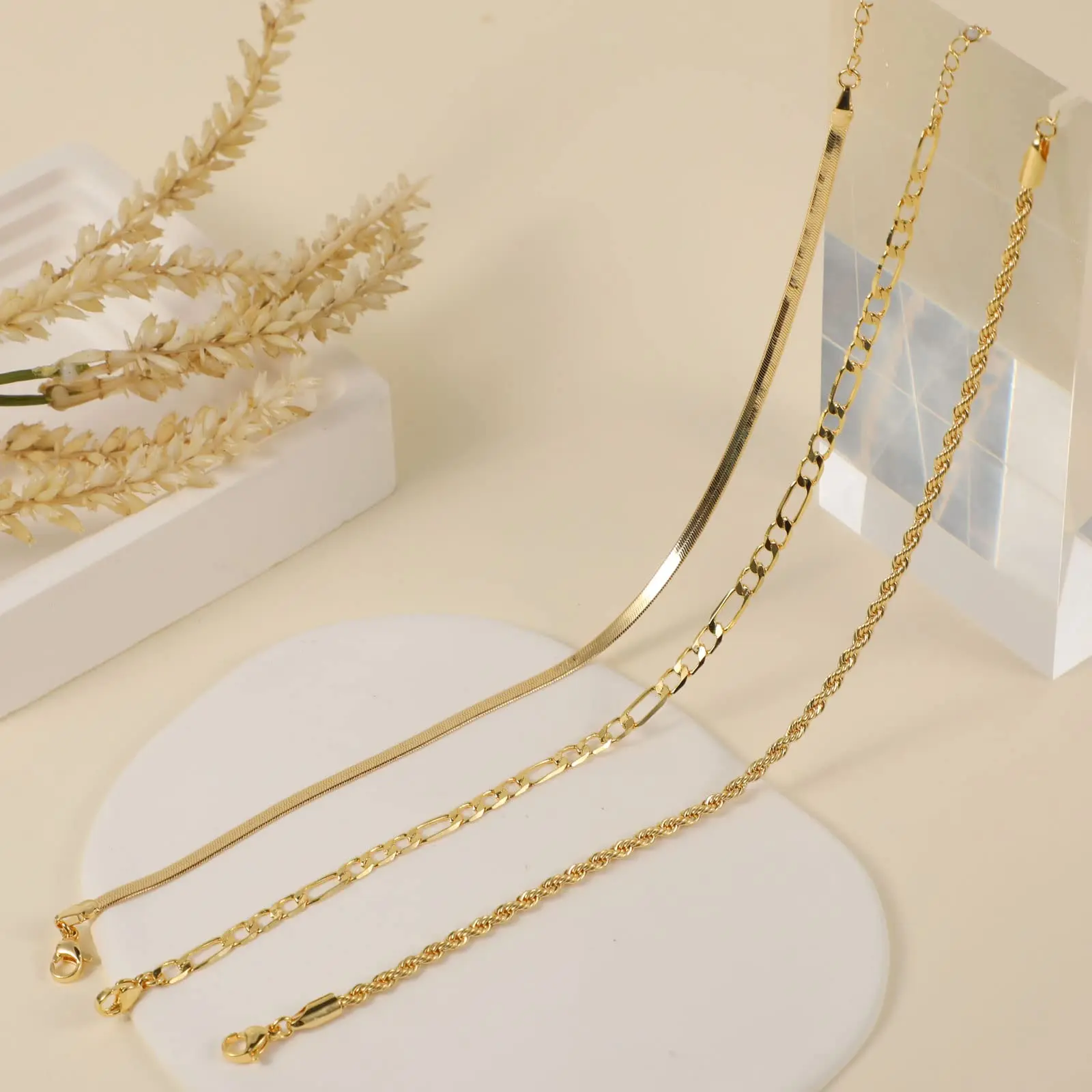 3layered Snake Twisted figaro-GD