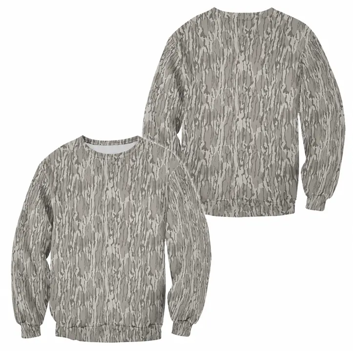 Mossy Oak Bottomland Camo Apparel: Hoodie, Sweatshirt & T-Shirt - Outdoor Tree Bark Camouflage Top