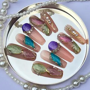 Mia World <"Gemstone Allure"> Handmade Press-On Nail Set - N001