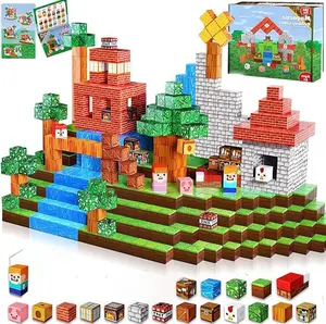 200pcs Mini Minecraft - Magnetic Blocks Toy for Kids, Magnetic Building Blocks for Boys&Girls，Children's Day Gifts, Christmas Gifts, Birthday Gifts Construction Set
