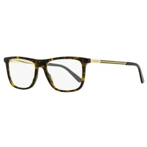 Gucci Classic Rectangular Eyeglasses GG0691O 002 Havana/Gold 54mm