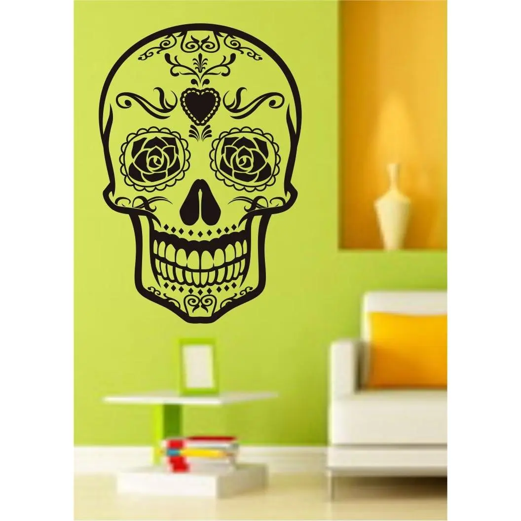 Dabbledown Decals Sugarskull Version 9 Wall Vinyl Decal Sticker Art Graphic Sticker Sugar Skull