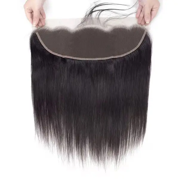 13x4 Virgin Straight Human Hair Lace Closure Transparent Human Hair Lace Frontal With Baby Hair Natural Hairline Straight Hair Lace Closure