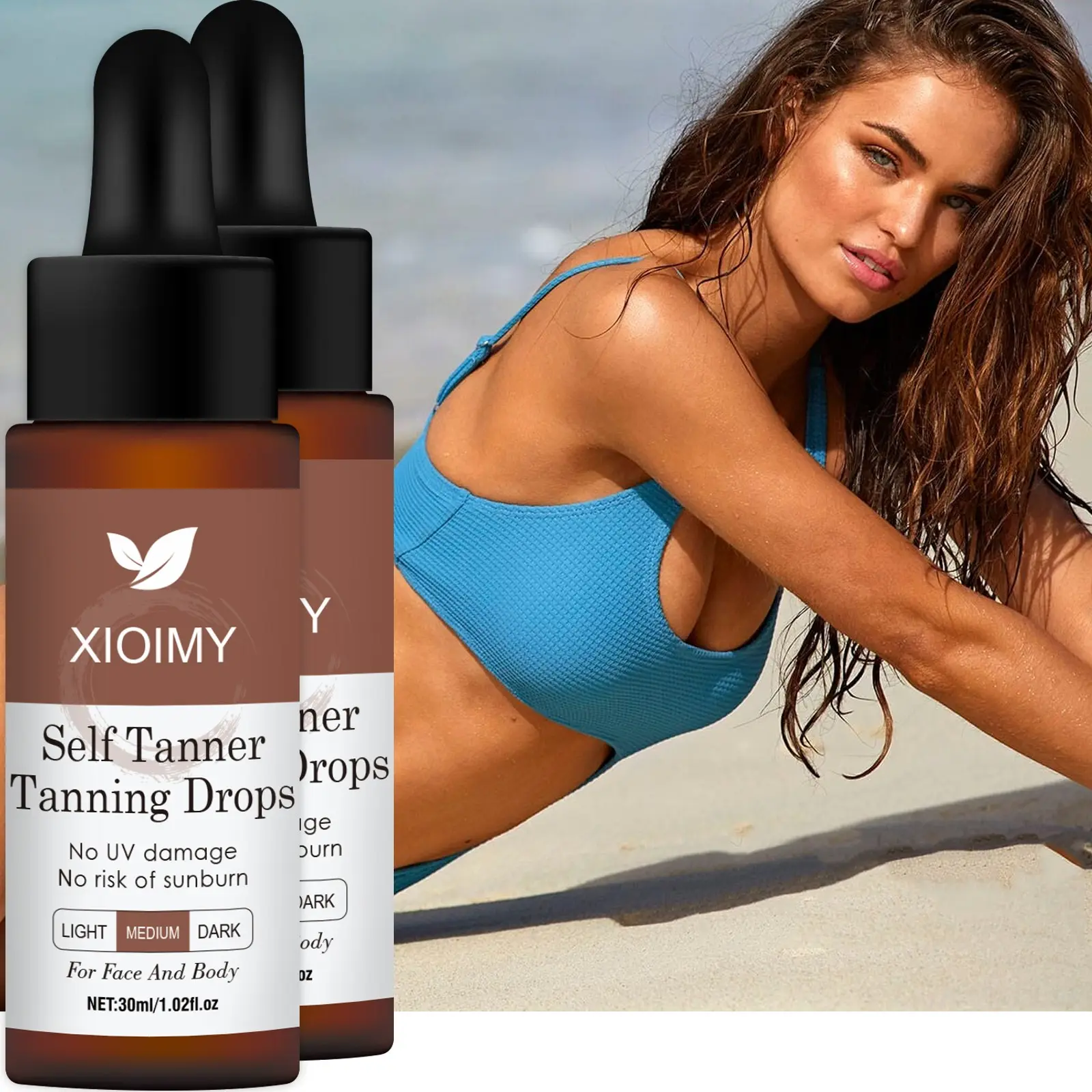 2pcs Sunless Safe Tanning Self-Tanning Lotion, Body Tanner, Bronze, Alcohol-Free, Rich in Vitamin E, Suitable for All Skin Types, Moisturizing and Skincare, Moisturizer, Body Care