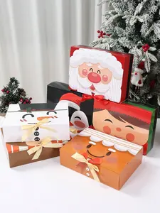 6Pcs Christmas Gift Boxes With Ribbons, Merry Christmas Gift Packaging Box