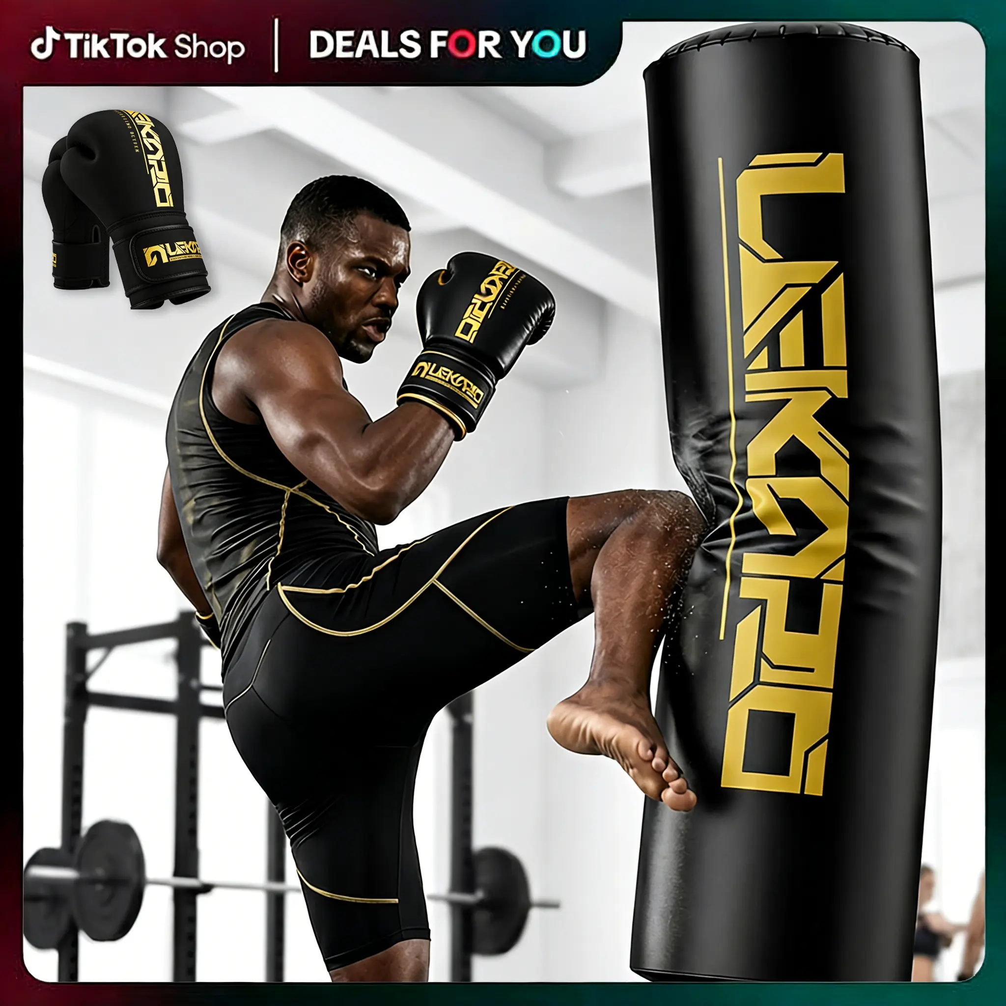 LEKÄRO Punching Bag with Boxing Gloves,Heavy Boxing Bag with Stand for Adult Teens, Kickboxing Bag for Thai Fitness Ultra Stable Base High Elasticity,Protective Gear,Outdoorfun