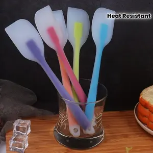 3pcs Set High Heat-Resistant Silicone Spatulas, Baking Tools, Semi-Transparent 1pc Cream Cake Smoother