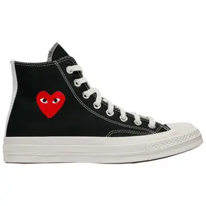 Converse Chuck Taylor All Star 70 Hi Comme des Garcons PLAY Single Heart Black AZ-K129-001-1 Men's Fashion Shoes New