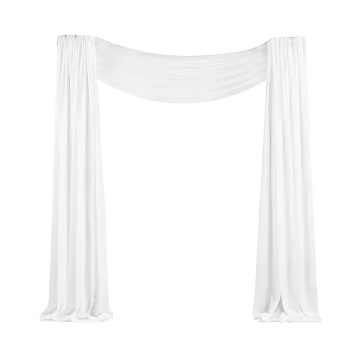 Lightweight Solid White Sheer Chiffon Curtain - Single Panel (29.5in x 6m) Draped Elegant Hanging Decoration Backdrop for Wedding Ceremony, Party