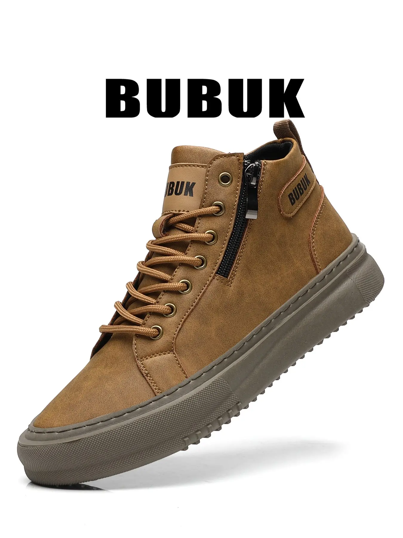 BUBUK Men's Lace-Up Shoes, All-Season Comfortable Large Size Boots, Business Casual Men's Shoes, Daily Wear Outdoor Walking Hiking Trekking Shoes