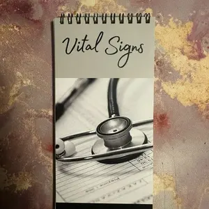 Vital Signs Notebook for Nurses & Nursing Assistants. - 50 sheets per pad, 4” x 8” size 8pt Design.