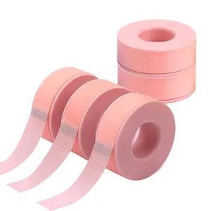 Lash Tape for Eyelash Extensions - Breathable Silicone Gel Eyelash Tape Eyelash Extension Tape for Sensitive Skin  Micro Eyelash Extension Supplies(0.49in x 9.8 yd,5Rolls Pink)