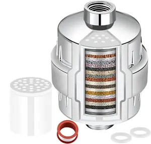 20-Stage High Output Shower Filter for Hard Water – Removes Chlorine & Heavy Metals – Vitamin C + KDF – Helps Dry Skin, Dandruff & Itchy Scalp | Universal Easy-Install (Chrome)