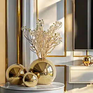 Ball Shaped Ceramic Vase, 1 Count Modern Desktop Decorative Vase, Home Decoration Ornament for Living Room Bedroom Dining Room, Modern Plant Vase, Home Decor Accessory