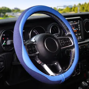 KAFEEK Honeycomb Shaped Ice Eilaments  Steering Wheel Cover - Anti Slip Universal 15 inch - Gifts for Boys and Girls,Multi-Colored