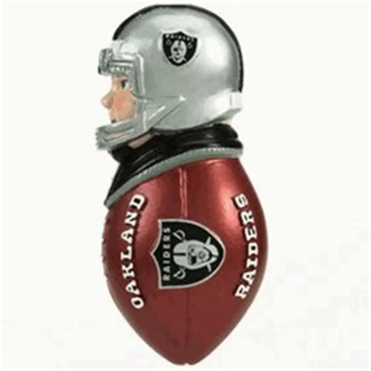 212 MAIN Oakland Raiders Tackler Double Sided Magnet - 4.5 in Metal Football-Shaped Magnetic Item for Sports Fans, Strong with Official Logos, Dual Sided Magnet, 4 1/2 Inches, Decorative, Any Metal Surface, With Magnets