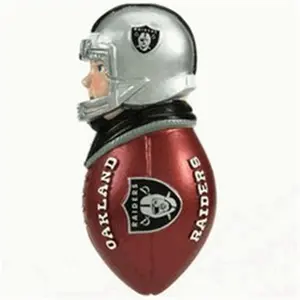 212 MAIN Oakland Raiders Official Logo Football-Shaped Metal Team Tackler - 4.5 in Strong Magnet, Magnetic Item, Sports Fan Home Decor Accessory