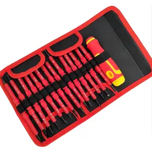 14 in one and 28 in one screwdriver sets, Multipurpose screwdriver, multifunctional tool set, interchangeable screwdriver heads, screwdriver bits, household furniture decoration table and chair disassembly tool set, cloth bag storage for easy carrying