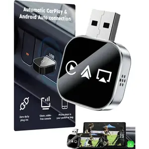Three-In-One Wired to Wireless Carplay Adapter, Airplay Screen Mirroring, Plug-And-Play, Low Latency, Stable Signal, Portable Car Electronics Tool