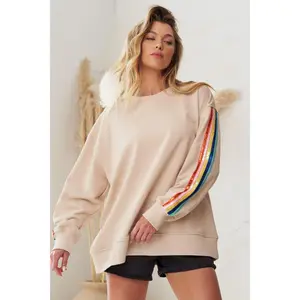 Rainbow Sequined Crewneck