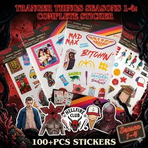 Stranger Things Officially Licensed Sticker Pack, Sticker Decal, Sticker Sheets, Complete Collection Seasons 1-4, Retro Vinyl Stickers for Laptops, Skateboards, Water Bottles