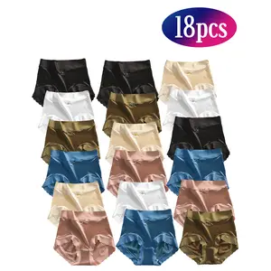 18 Pieces Women Tummy Control Panties For Autumn And Winter, Seamless, Invisible Shell Edge Women Underwear, Shapewear, Women Autumn Clothing, Halloween Costume, Christmas Lingerie Set Everyday Fabric period underwear Fit  Basic Minimalist