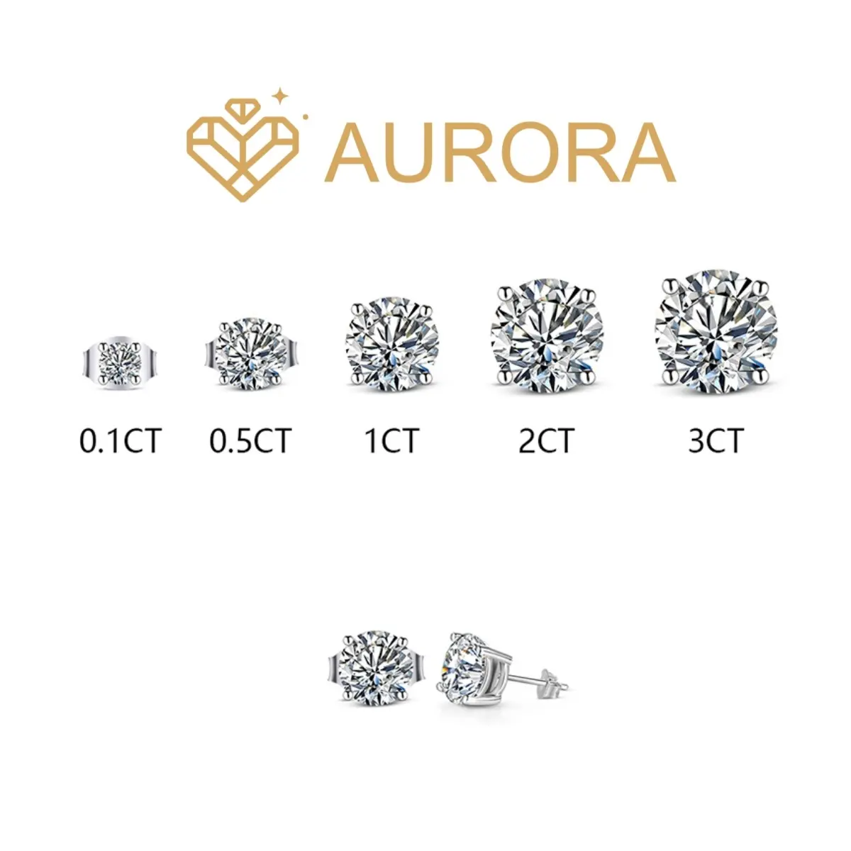 #36 Dainty Moissanite Lab Created Stud Earrings, 925 Sterling Silver Classic Silver Artificial Gemstone Earrings, Classic Artificial Gemstone Earrings