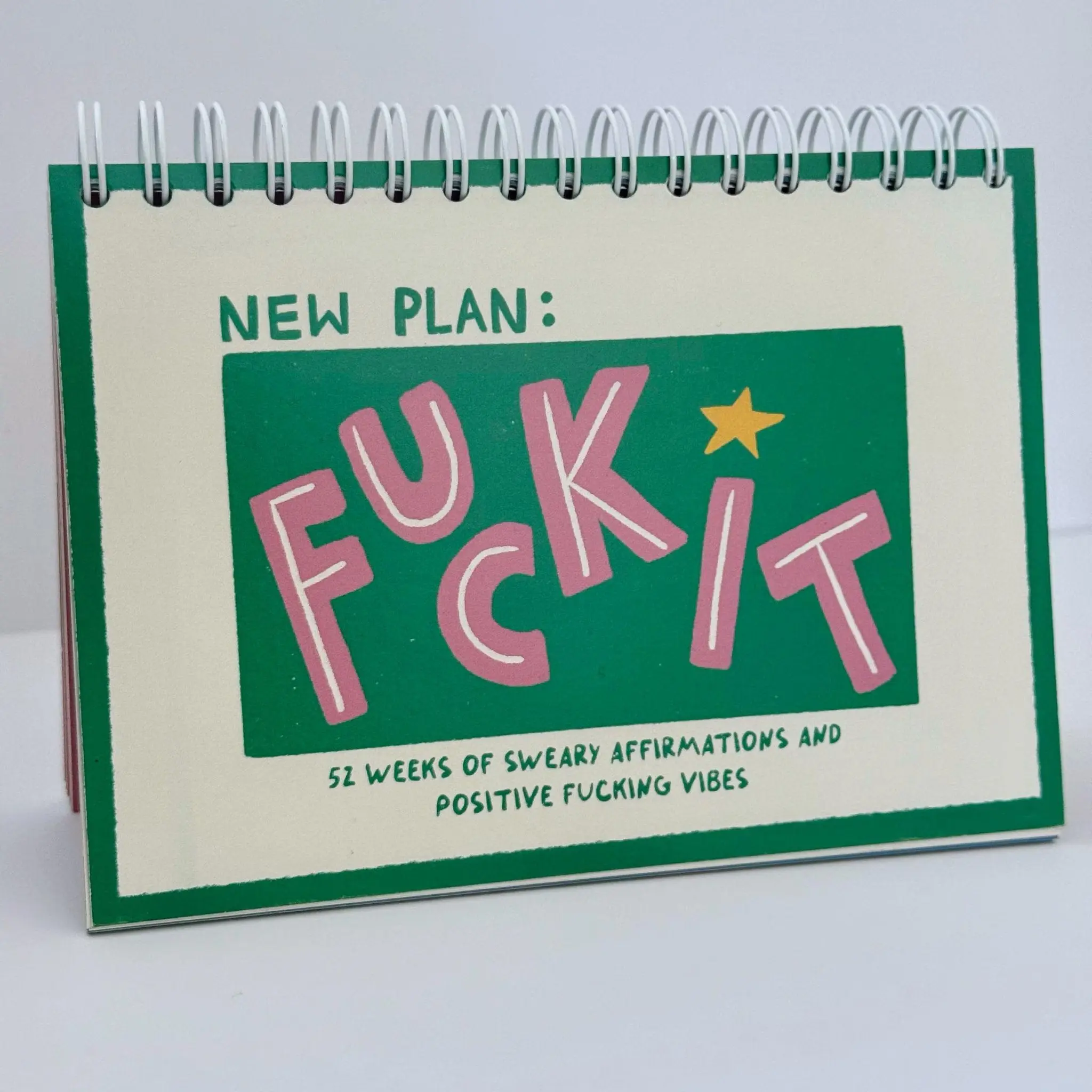 Sweary Affirmation Desk Flip Chart Desk Pad Book | 52 Weeks of Positive F*cking Vibes | Funny Adult Gift | Daily Motivation | Office Gift