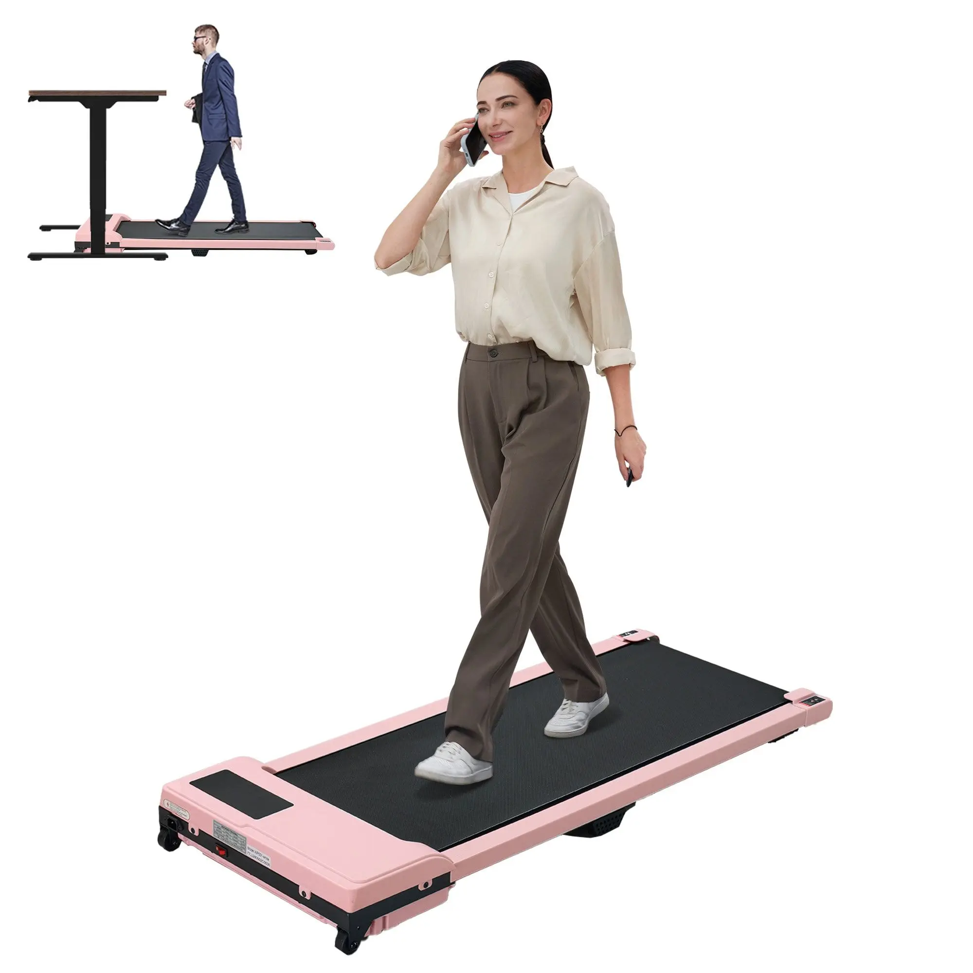 Bellemave 3-in-1 Portable Treadmill Walking Pad - 2.0 HP Quiet Brushless Motor, LED Screen, Adjustable Speed, Countdown Modes, Spacious Running Area, 220 lbs Capacity, Home/Office Fitness Gear for Personalized Workout Experience