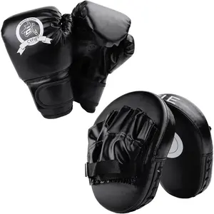 2-in-1 Kickboxing Gloves and Punching Mitts Set for ,  Boxing Gloves Boxing Pads,  Boxing Equipment Set for MMA, Karate, Muay Thai, Taekwondo Boxing Kit for Adults