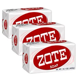 Zote Laundry Soap Bar Pink 3 Bars 7 Oz 200g Each with Citronella Oil for Fresh Fragrant Clothes