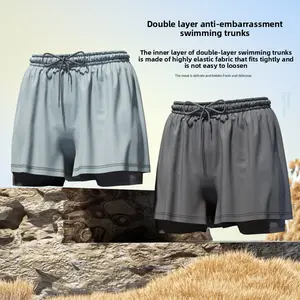 Swimming trunks men's breathable loose quick-drying men's swimming trunks boxers set beach pants hot spring swimming trunks equipment